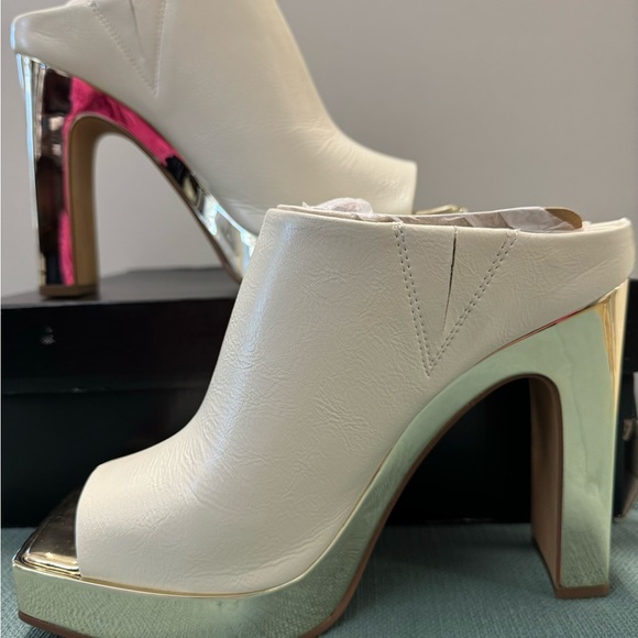 DKNY 9 NEW Women's Peep Toe Platform Heeled Slip On Bootie Sandal - Picture 11 of 11